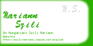 mariann szili business card